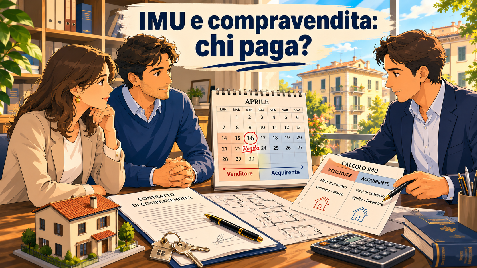 IMU e vendita della casa: chi paga nell’anno della vendita e come si divide tra venditore e acquirente?