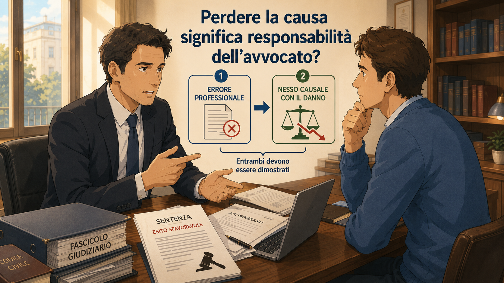 L’avvocato perde la causa: il cliente ha automaticamente diritto al risarcimento?