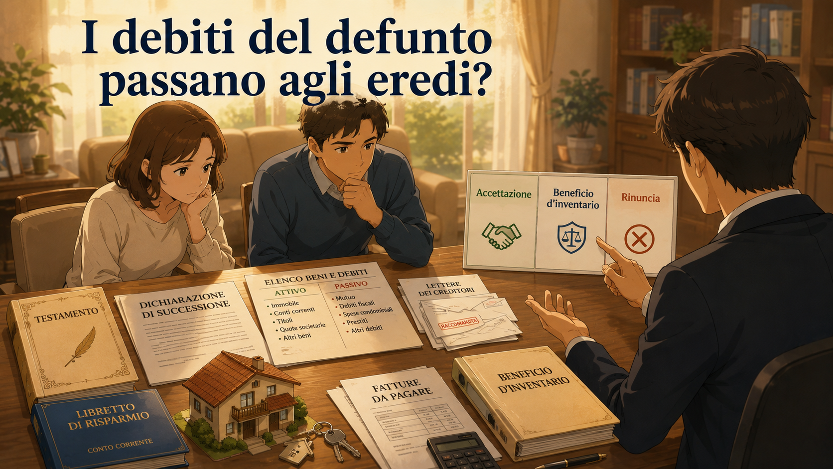 Debiti del defunto ed eredità: cosa rischiano gli eredi. Accettazione, rinuncia e beneficio d’inventario